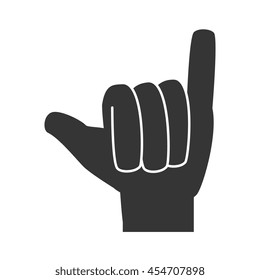 hand sign language, isolated flat icon design