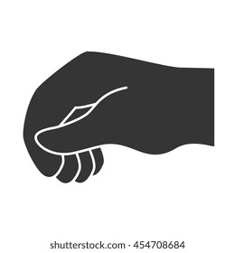hand sign language, isolated flat icon design