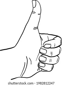 Hand sign like gesture Hand drawn vector illustration