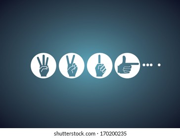 hand sign, loading concept, loading icons, count down concept