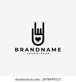 HAND SIGN LOVE FINGER LINE ART MINIMALIST LOGO ICON ILLUSTRATION