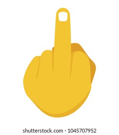 Hand sign middle finger point upward meaning fuck off