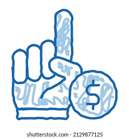 Hand Sign Money Betting And Gambling sketch icon vector. Hand drawn blue doodle line art sign. isolated symbol illustration