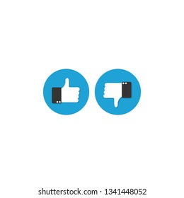 Hand. Sign No and Yes. Vector flat design