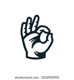 hand sign ok logo vector illustration template design