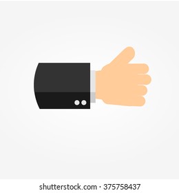 Hand sign on flat design.