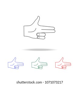 hand sign pistol icon. Elements of hands multi colored icons. Premium quality graphic design icon. Simple icon for websites, web design mobile app, info graphics on white background