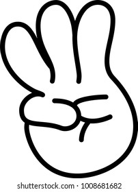 Hand sign Point 3 B & W.eps
This is a vector illustration.