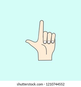 hand sign point up colored outline icon. One of the collection icons for websites, web design, mobile app