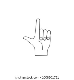 hand sign point up icon. Hands sign elements concept and web apps. Thin line  icon for website design and development, app development. Premium icon on white background