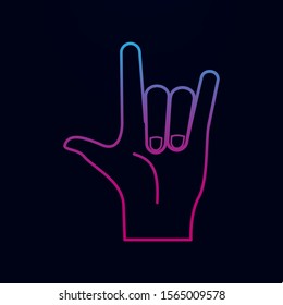 Hand sign rock nolan icon. Simple thin line, outline vector of hands icons for ui and ux, website or mobile application