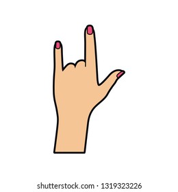 hand with sign rock pop art