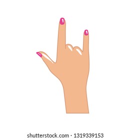 hand with sign rock pop art