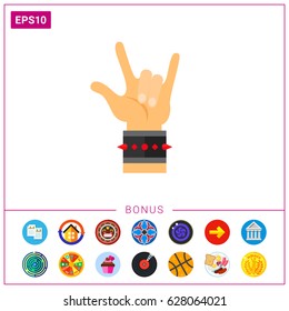 Hand sign rock-n-roll icon
