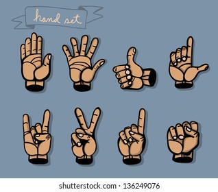 hand sign set