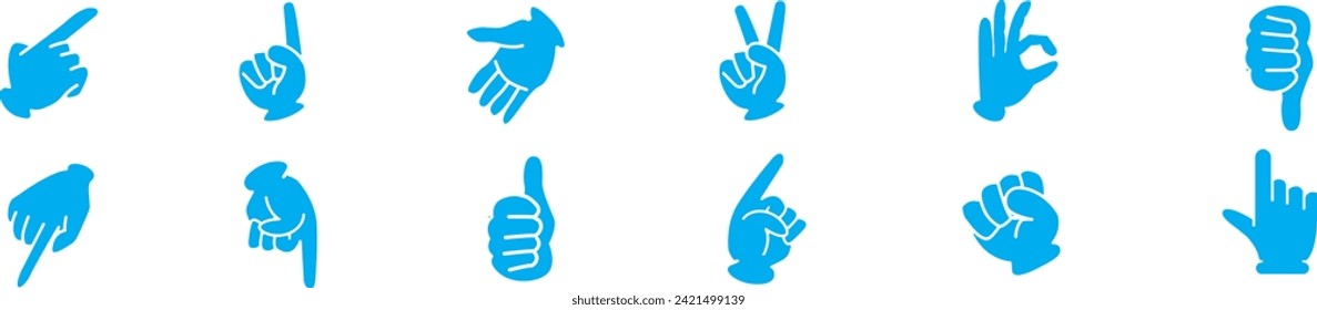 colección de conjunto de símbolos de mano Vector