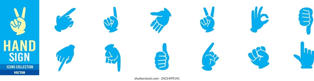 colección de conjunto de símbolos de mano Vector