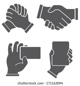 hand sign set, hand shake