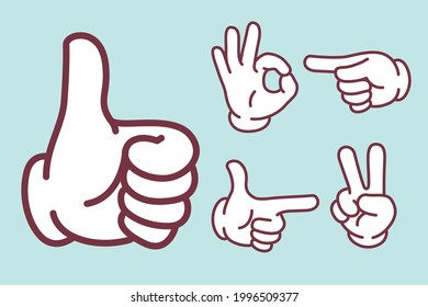Hand sign set  ,vector illustration 