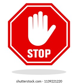 Hand Sign Shield Stop - red