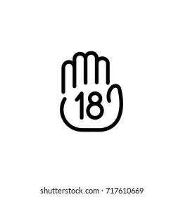 hand sign stop, 18, icon vector
