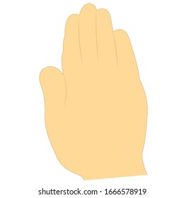 Señal de mano. Detente. Icono de vector de atención