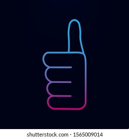 Hand sign thumb up nolan icon. Simple thin line, outline vector of hands icons for ui and ux, website or mobile application