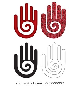 Healer’s Hand Or Shaman’s Hand Sign Vector Illustration