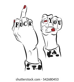 Hand sign. Vector illustration