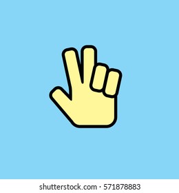Hand sign. Vector illustration
