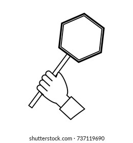 hand  with sign  vector illustration