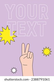 Hand sign victory vector illustration. Peace