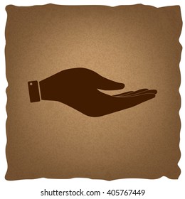 Hand  sign. Vintage effect