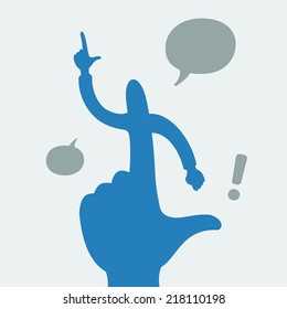 Hand sign warning