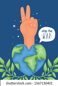 Hand sign and world design, Human rights freedom international help social law and equality theme Vector illustration