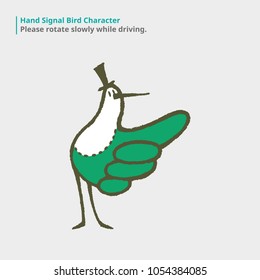 hand signal bird character - 02