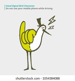 hand signal bird character - 03