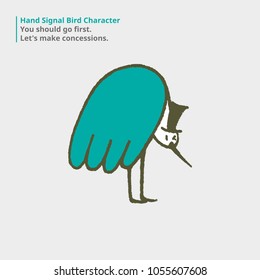 hand signal bird character - 05