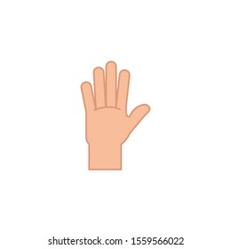 Hand signal icon design, Emoticon human finger gesture palm communication and people theme Vector illustration