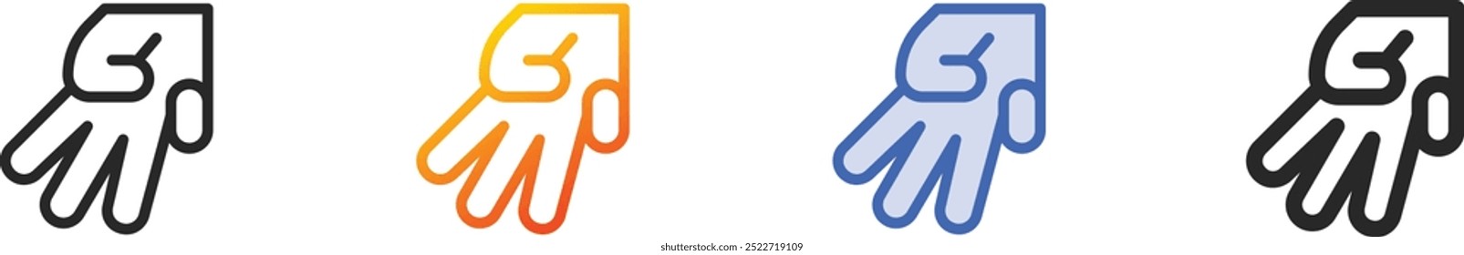 hand signal icon.Thin Linear, Gradient, Blue Stroke and bold Style Design Isolated On White Background