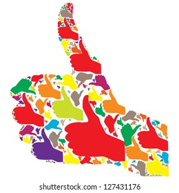 Hand signal on white.  vector