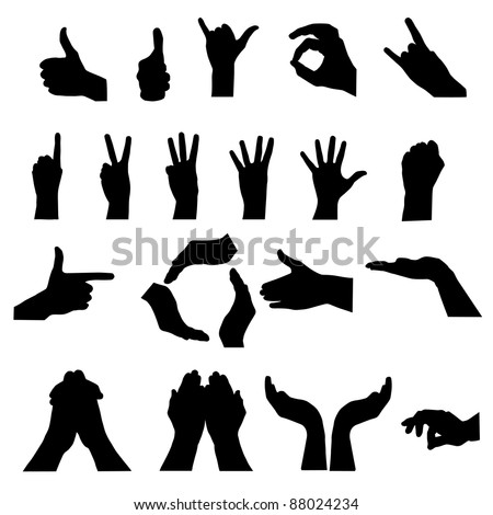 hand signal on white. vector illustration