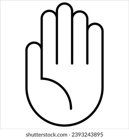 Hand signaling stop , Alert, risk sign line icon