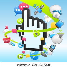 Hand sign,cloud computing,business ,office set