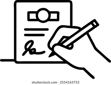 Hand signing document with holographic wealth symbols and Dhanteras text isolated on white background concept as Camera movement Pan across the hand signing a document with hologra