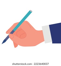 hand signing with pen icon