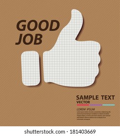 Hand signs. Good concept. paper vector illustration.