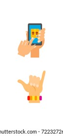 Hand signs icon set