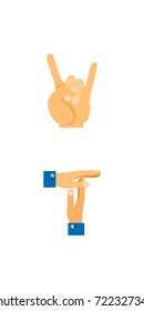 Hand signs icon set