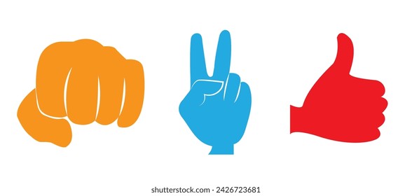 Hand signs icon set. Hand signs icon vector illustration